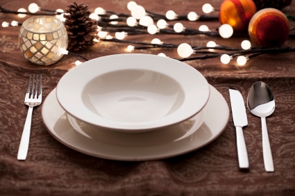 Holiday table place setting